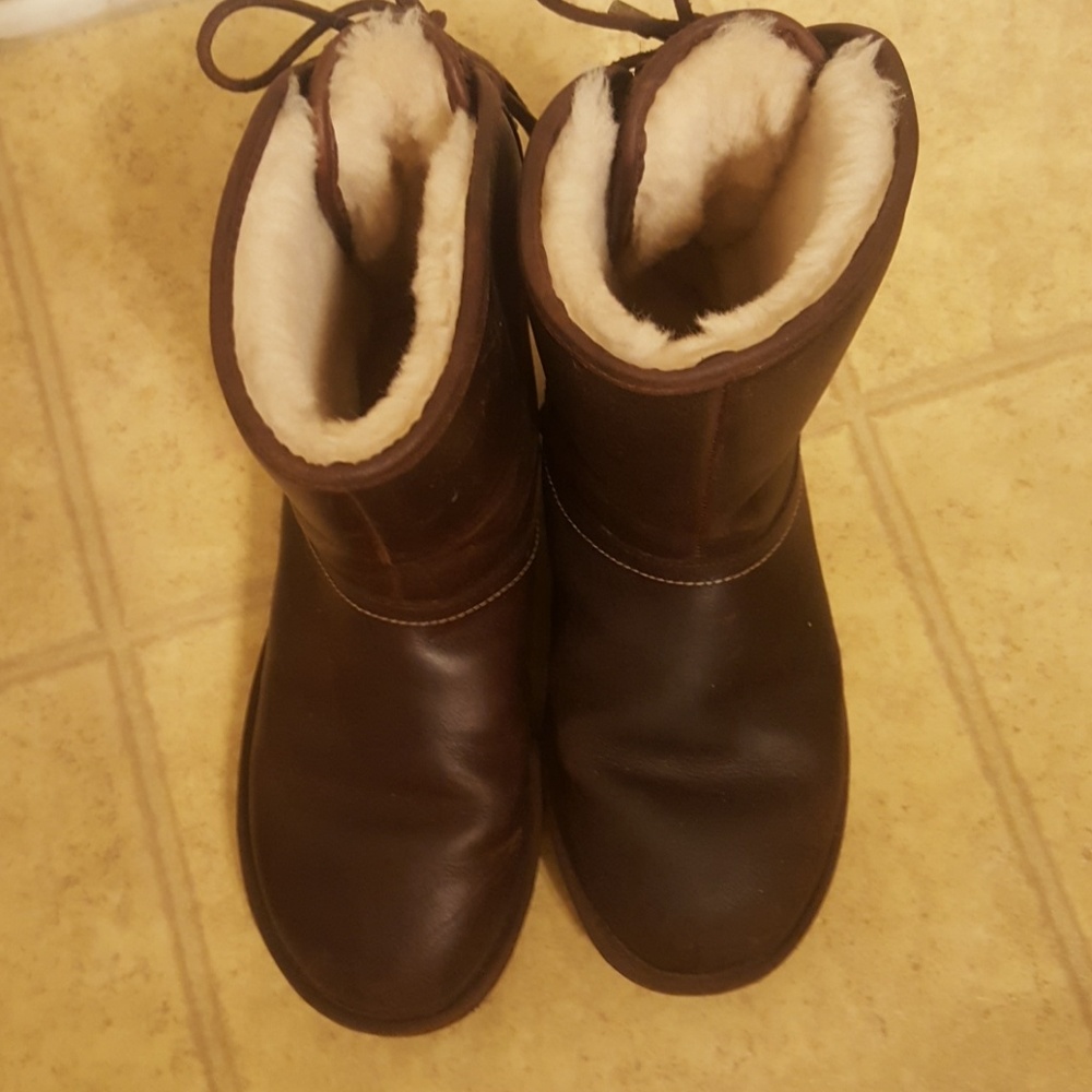 UGG Brown Lace Up Boots